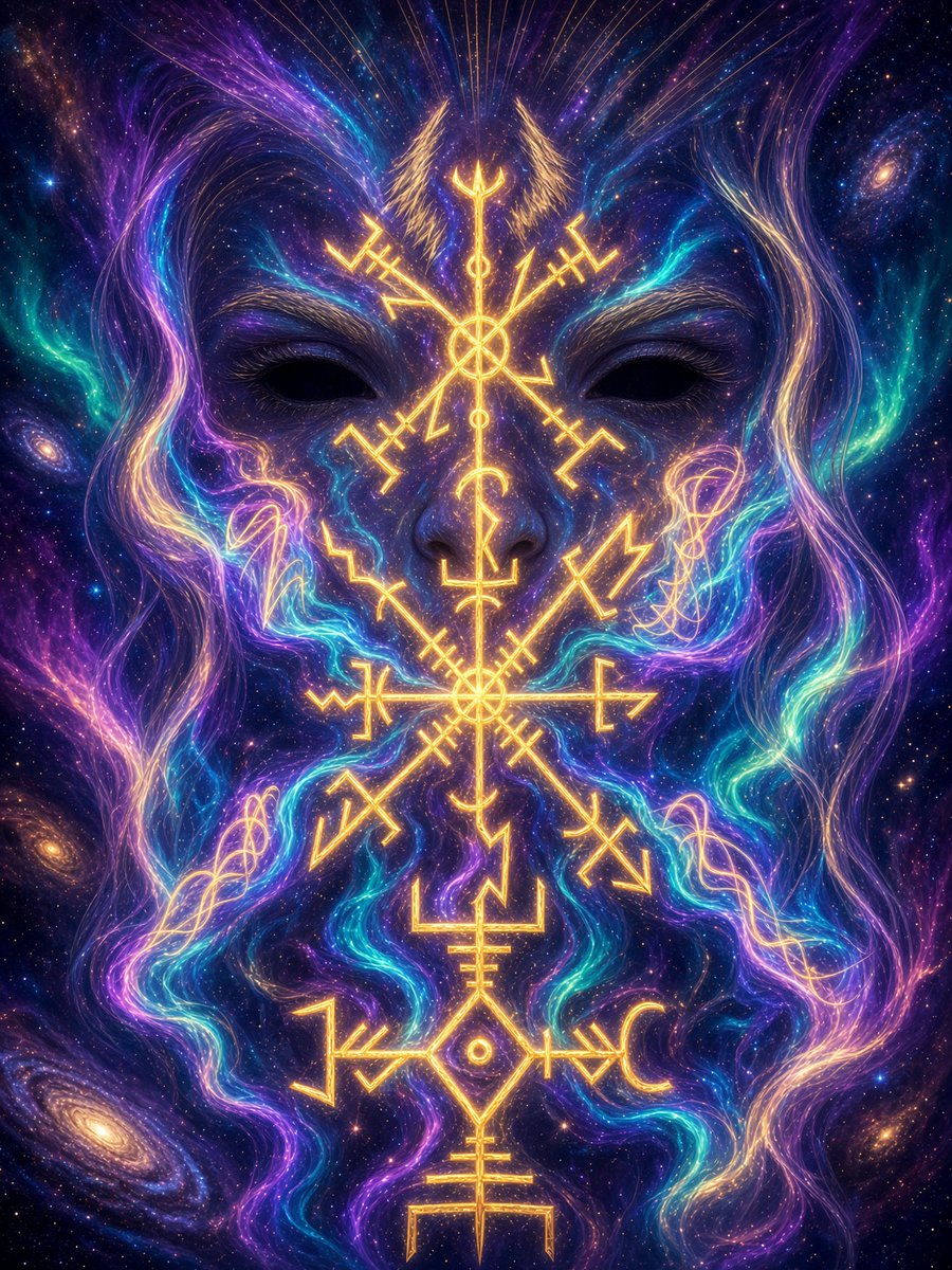 Tovenaar369's tweet photo. Drew a Viking sigil, had AI make it look cool 🧙‍♂️

It has the letters of my earth name in runes, some left-right symbolism, some up-and-down, with the seed at the bottom and the sun at the top. Can you spot even more meaning? https://t.co/YZBo8H0MrT