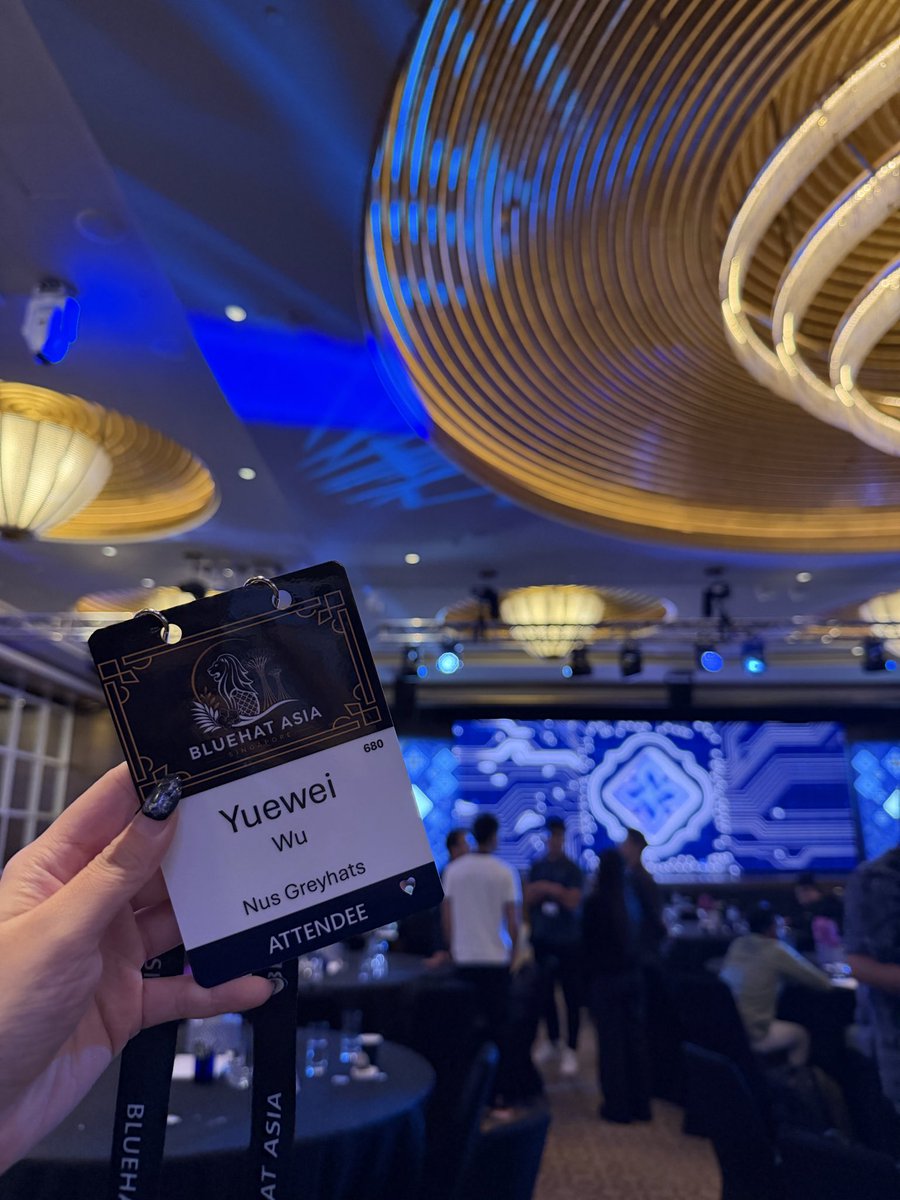 sunsh1nefact0ry's tweet photo. had a blast at #BlueHatAsia 2026 @MSFTBlueHat @msftsecresponse !
super interesting talks + cool villages with fun CTFs! managed to end the day with a WIN at the attack graph odyssey village with Denzyl๐ฅ
got to meet @halvarflake too!
Looking forward to day 2๐ซก https://t.co/51C9nVQGqp