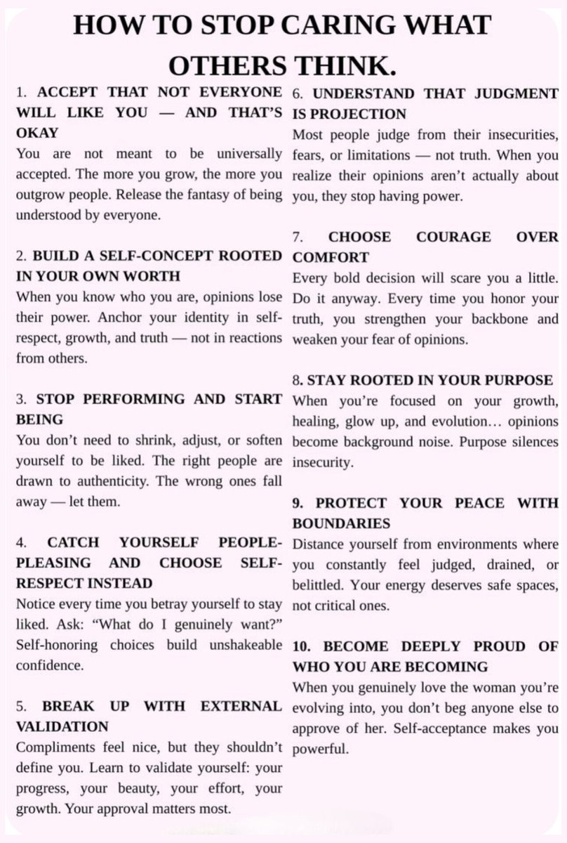 Healing_Pages_'s tweet photo. HOW TO STOP CARING WHAT OTHERS THINK. https://t.co/GE7nIEPdF3