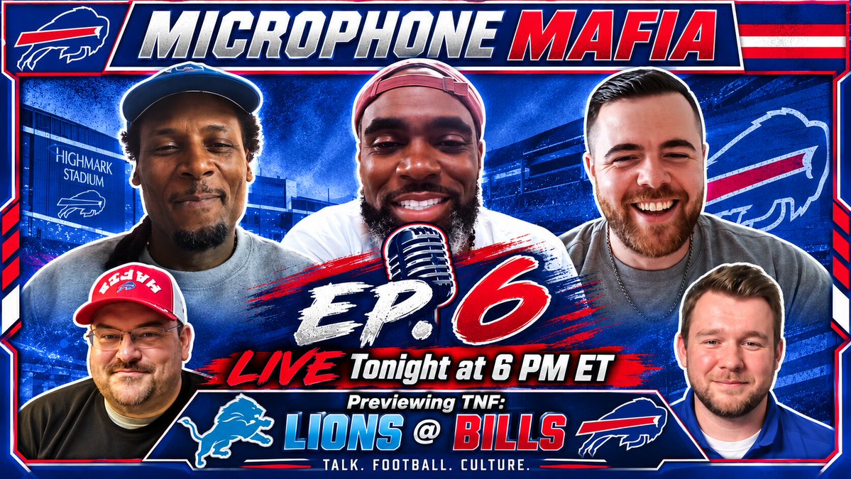 716MicMafia's tweet photo. LIVE tonight at 6pm ET: Episode 6 previewing TNF #Lions vs. #Bills. Make sure to tune in and hop in the chat with all of your questions! https://t.co/8sLL3YLXYl