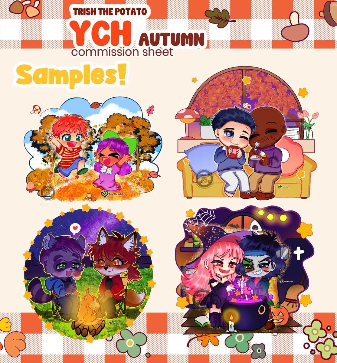 KentangTrish's tweet photo. It's Autumn and It's time to have your favorite characters in my cute autumn ych chibi!! ☀️📷 FOR ONLY $22!!!! (for local it's 90k) If anyone interesed you can DM me or just go check my VGEN if you want to order from there 
#Vgen  #Vgencomms #commissonopen https://t.co/IZFnu5kT6i