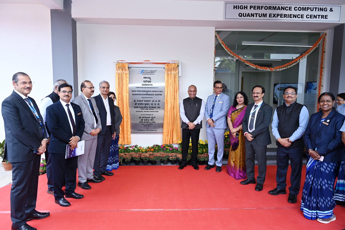 DefProdnIndia's tweet photo. Secretary (Defence Production) Shri Sanjeev Kumar, visited BEL, Bengaluru on 17 September 2026, to review the Quarterly Progress of BEL on the execution of major projects and new policy initiatives. BEL also showcased its in-house developed products, such as Weapon Locating Radar, SASTRA, etc.

Speaking on the occasion, Secretary (DP) stressed upon the importance of timely delivery of equipment to Armed forces. He also encouraged engineers of BEL to focus on indigenisation and channelise concerted efforts towards the design and development of in-house products using new technologies.

During his visit, he laid the foundation stone for “ANANTA”, a Centre for Deep Tech, at CRL-Bengaluru and also inaugurated “SANKHYA”, the High Performance Computing & Quantum Experience Centre at BEL’s Incubation Centre, Bengaluru. On this occasion, Secretary (DP) also released BEL’s Quantum Policy. He was accompanied by Ms Meera Mohanty, JS (P&C), DDP and other senior officers of DDP.

#DDP #DefenceProduction #BEL #AatmanirbharDefence #Indigenisation #Radar #Innovation