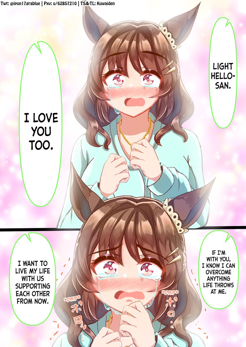 Kuwaiden's tweet photo. After the Grand Concert, Light Hello was... (Part 3) by @ipon17grablue 

It's just peak. Such a beautiful adult romance.

#ウマ娘 #Umamusume 
#ウマ娘英訳 #UmaTranslations https://t.co/DxK9dkaalv