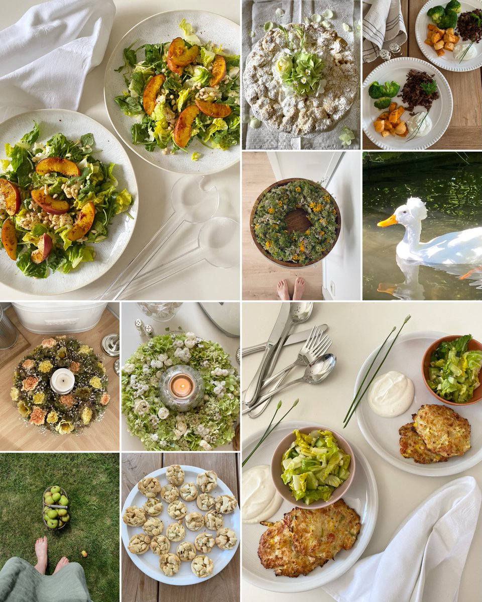 JoeannProvent's tweet photo. My August began with a beautiful weekend: warm sunshine, coffee, delicate summer flowers, and countless little moments to cherish. There was baking, homemade treats, sweet peach salads, crispy delights, and powdered-sugar muffins. Ordinary https://t.co/Y6foDGQVzL