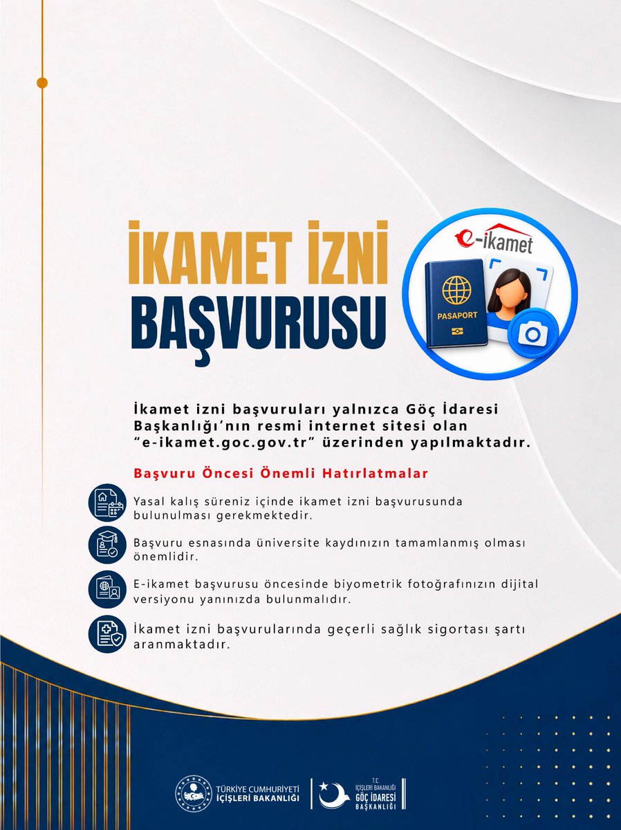 Gocidaresi's tweet photo. Sevgili Uluslararası Öğrenciler,

İkamet izni sürecinizde ihtiyaç duyacağınız bilgileri sizler için bir araya getirdik.

Üniversite kaydınızdan ikamet izni başvurunuza, belgelerin tesliminden ikamet izni kartınızın adresinize ulaşmasına kadar bilmeniz gereken önemli hususları hazırladığımız bilgilendirmede bulabilirsiniz. 

Türkiye’ye hoş geldiniz 🇹🇷