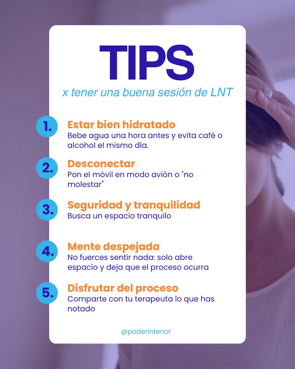 c_poderinterior's tweet photo. Sacar el máximo provecho a tu sesión de LNT también depende de cómo llegas a ella. Aquí van algunos tips reales: 🌿✨

💧 Bebe agua una hora antes y evita café o alcohol el mismo día.

📵 Pon el móvil en modo avión o "no molestar" y avisa en casa para no tener interrupciones. https://t.co/o14gF5gjXe