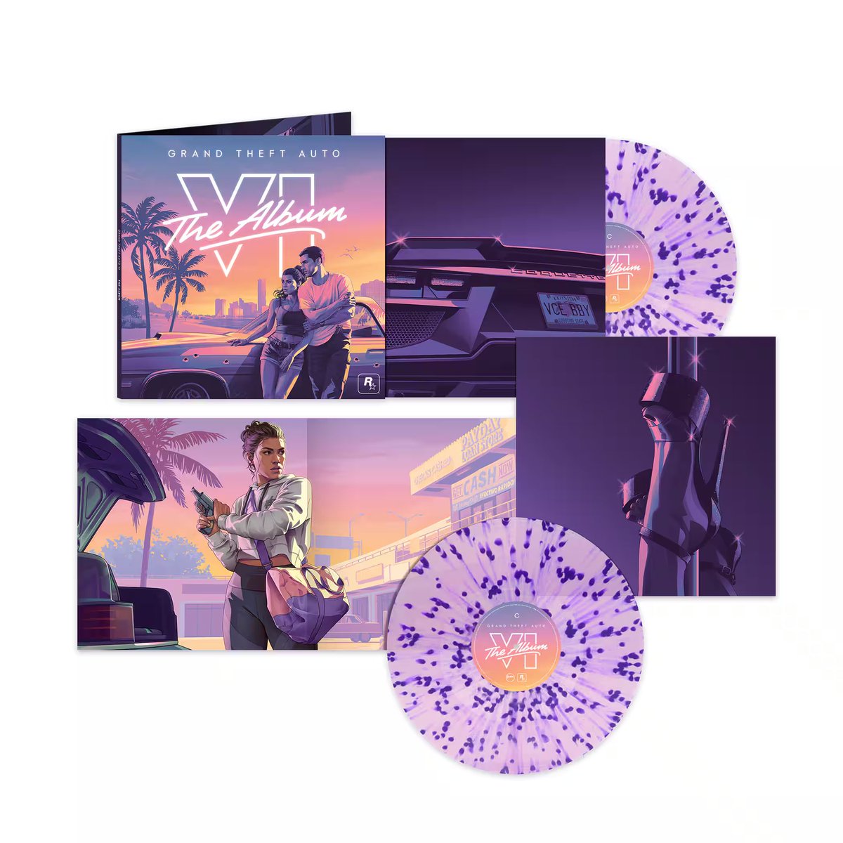Wario64's tweet photo. Grand Theft Auto VI: The Album - Best Buy Exclusive - Clear Pink with Purple Splatter Vinyl - Includes Exclusive 12x24 poster up for preorder at Best Buy ($49.98) https://t.co/jY3z1yHA06 #ad 

Blood Records variant $55 https://t.co/QrJMPHUEV5 https://t.co/0wIaqdHj3p