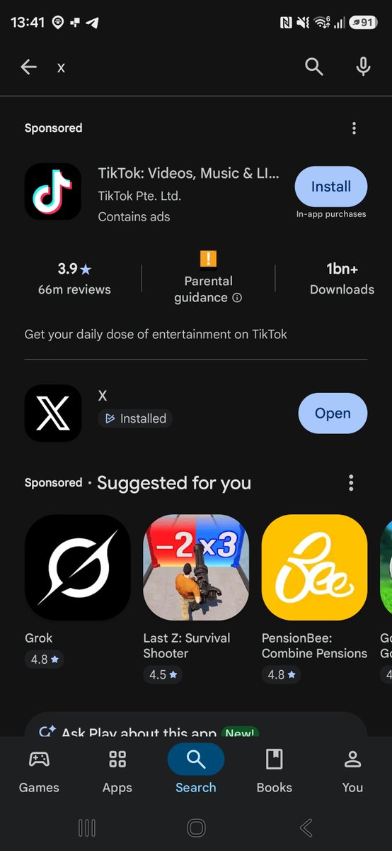 SmirnTrades's tweet photo. I go to download the app and TikTok comes out in front...that's rough gotta fix that 
@elonmusk https://t.co/QUKwPwUCpA