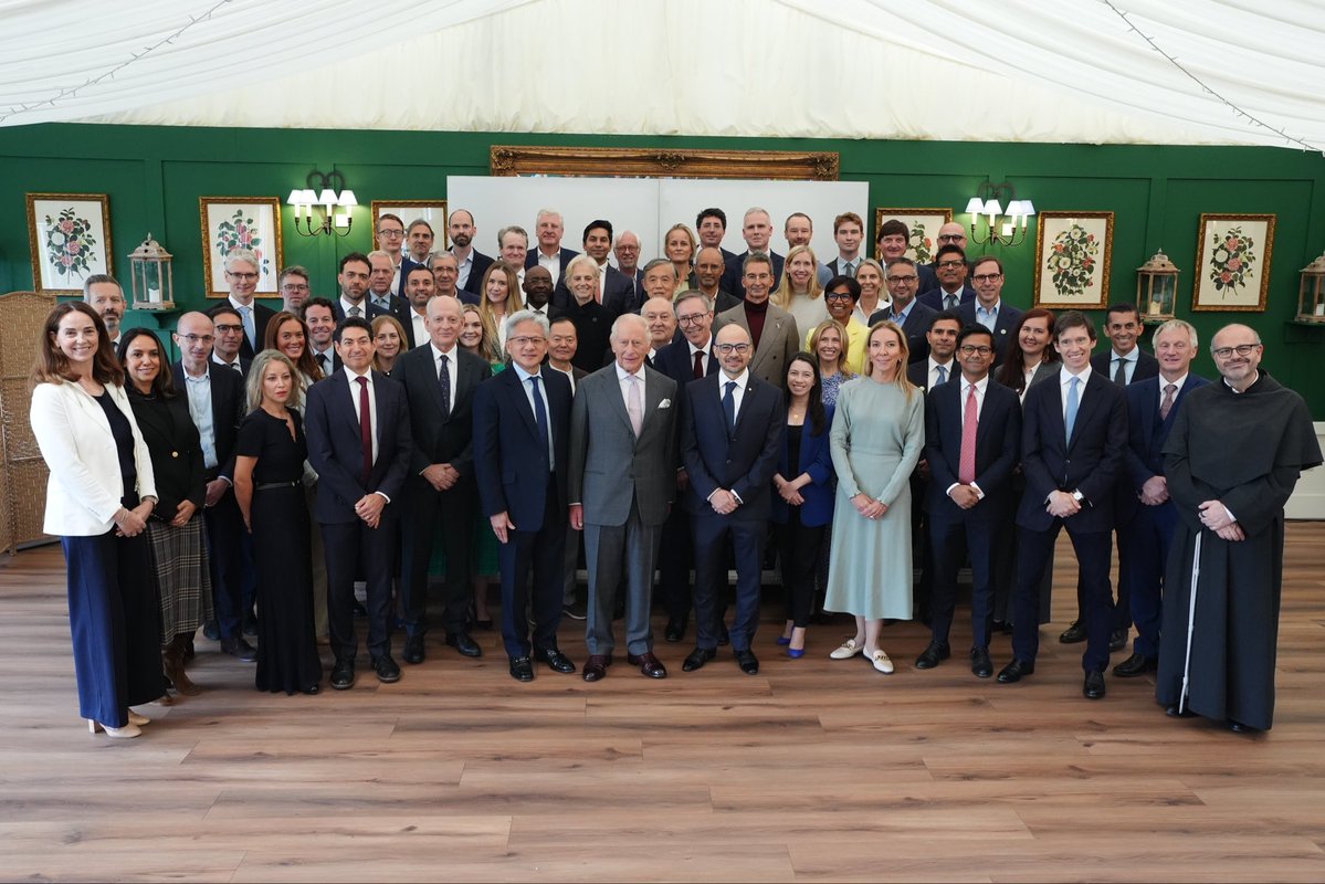 RoyalFamily's tweet photo. “I really am enormously grateful for the presence in this room of many of our greatest technological minds, and indeed, for the thoughtful stewardship demonstrated by those gathered here today as you consider the fundamental principles that should – and must – guide the development of Artificial Intelligence in the years ahead.”

Today at Dumfries House, The King convened AI pioneers, Government representatives and thought leaders to discuss how AI can be developed and deployed in ways that benefit society.