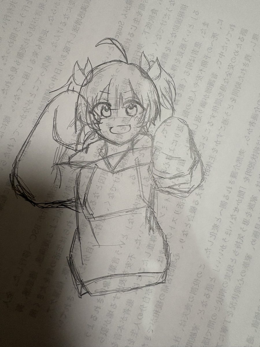 ablenwkwk's tweet photo. 誤字ったレポートの裏に描いた34さんが好きだったんです♥️ https://t.co/Ukjo8C2VfD
