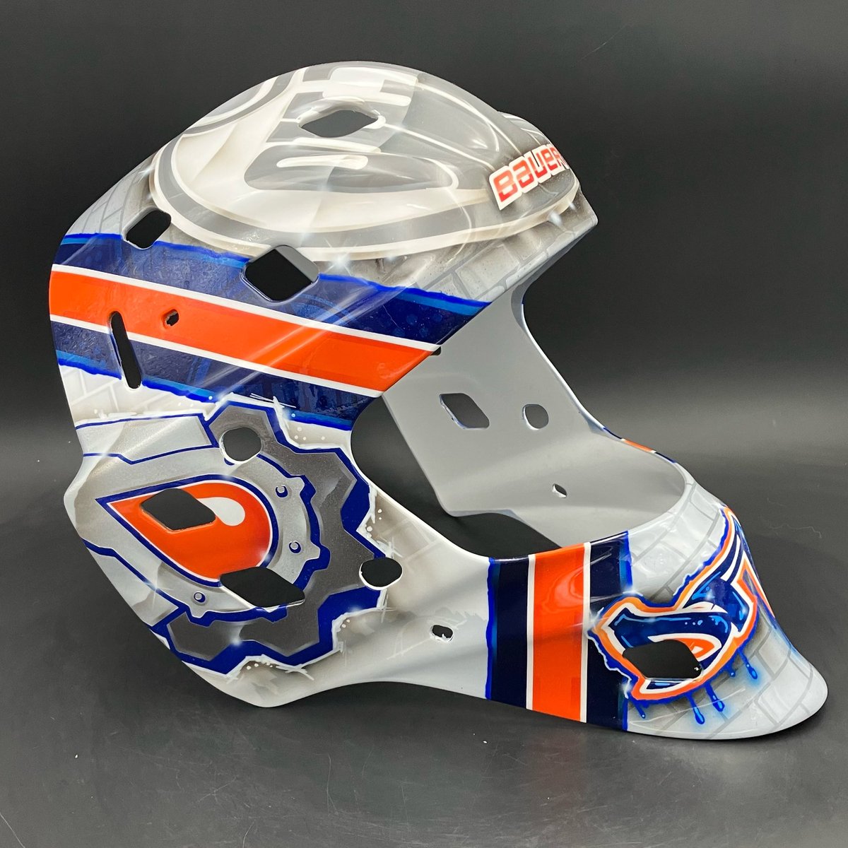 ShellShockCo's tweet photo. .@EdmontonOilers new mask for Nathan Day ready for the season #shellshock https://t.co/NenLsrwFoH
