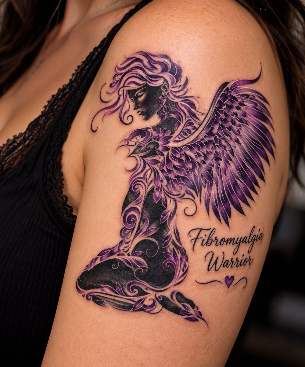 singingcharlize's tweet photo. For all you fibromyalgia warriors 
A beautiful tattoo along with a stunning song ❤️ fibro fog out now on all platforms #fibro #fibromyalgia #spotify #soundcloud #tattooideas https://t.co/oj3GBsoo7m
