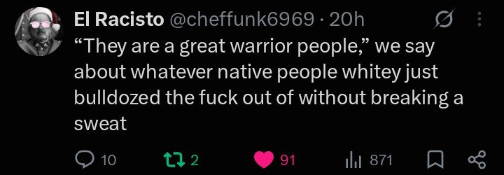 PossumWaffen's tweet photo. This screencap is only a day old but it gives me a nice deep belly laugh. 

Gm White Folk! ☀️ https://t.co/omW6wyLKB1