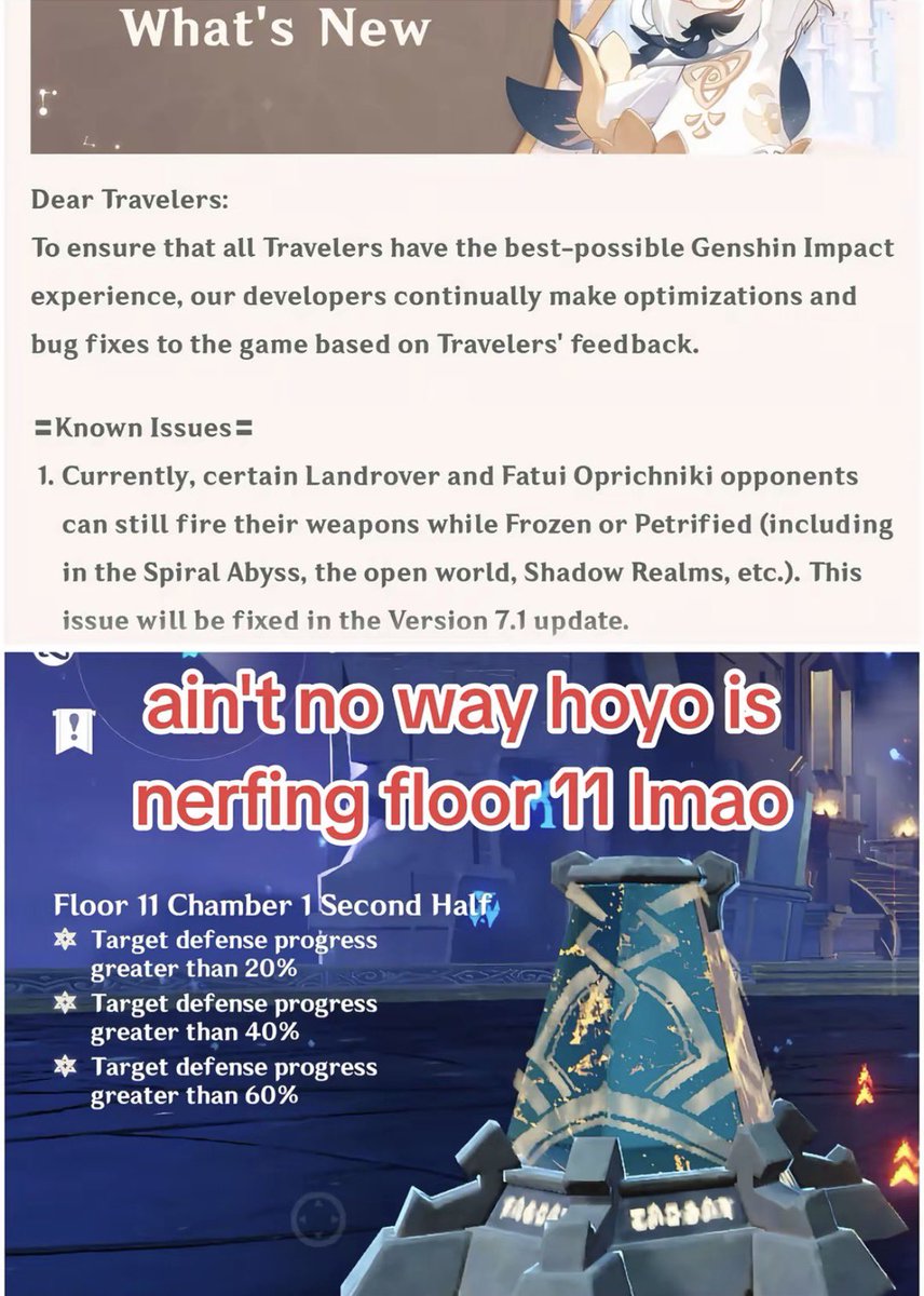 catosugu's tweet photo. claim your “i cleared floor 11 chamber 1 second half before it was fixed” card https://t.co/2IT5VwxfqC