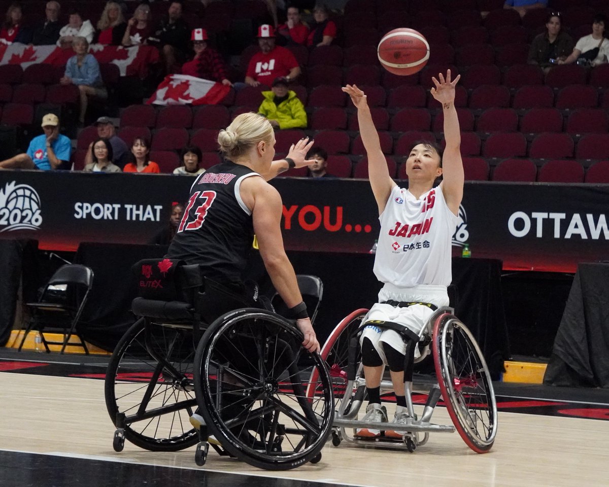／
#車いすバスケ 世界選手権
#現場から🇨🇦
＼

予選をグループB４位で通過した女子日本代表は
準々決勝でグループA１位のカナダと対戦

68-88で敗れるも、高さのあるハイポインターを中心として攻めてくるカナダを相手に、果敢にプレー

#網本麻里 選手は https://t.co/JfdiIf