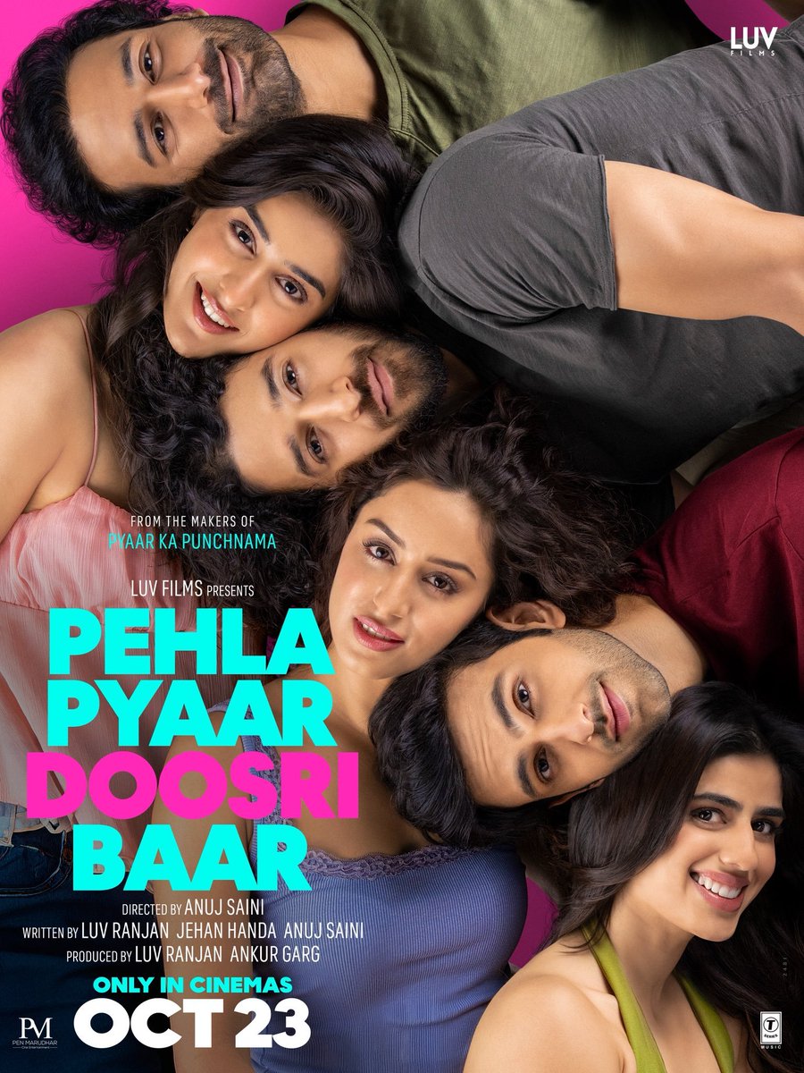 moviemanblogger's tweet photo. Luv Ranjan introduces six newcomers with Pehla Pyaar Doosri Baar! 🎬✨ First look posters are out, &amp; film is set to hit cinemas on 23 Oct 2026

#PehlaPyaarDoosriBaar #AnujSaini #AlishaChopra #SparshWalia #SakshiVaidya #KunalVaid #SargunKaurLuthra #TusharChhibber #MovieManBlogger https://t.co/82NeVoYLbZ