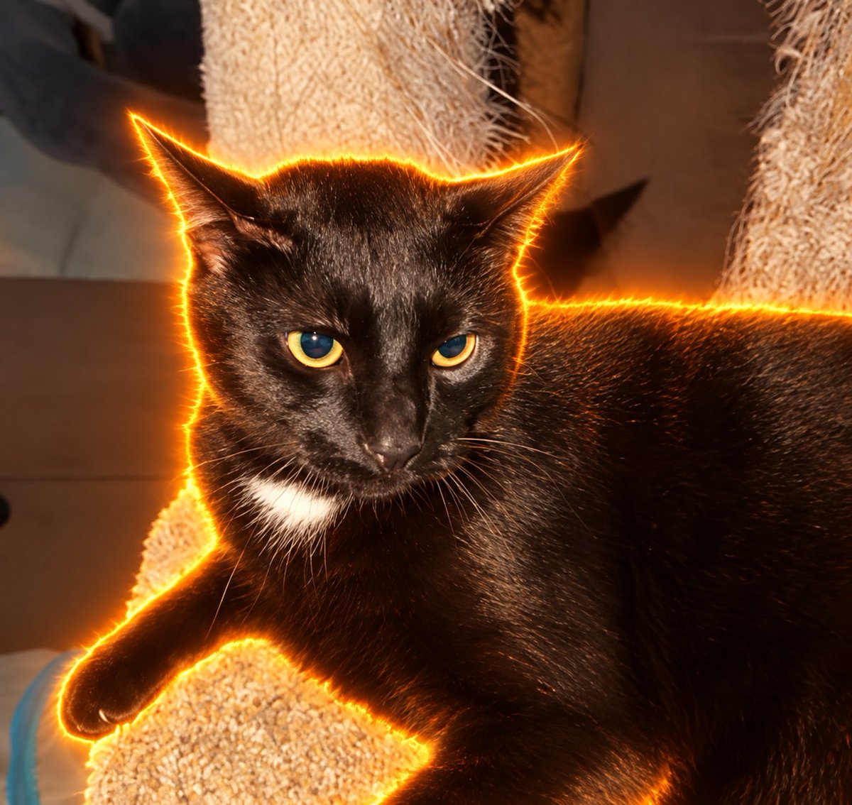 DefactoDSOL's tweet photo. I think we have all seen this cat yet never bonded?

Meet Shadow, this cat is going extremely viral on Instagram for being very chill until it hears Mr. James.

 MR JAAMES 

7 million views in a couple days! https://t.co/W3JuMPFW2B https://t.co/4ROW95a5rK