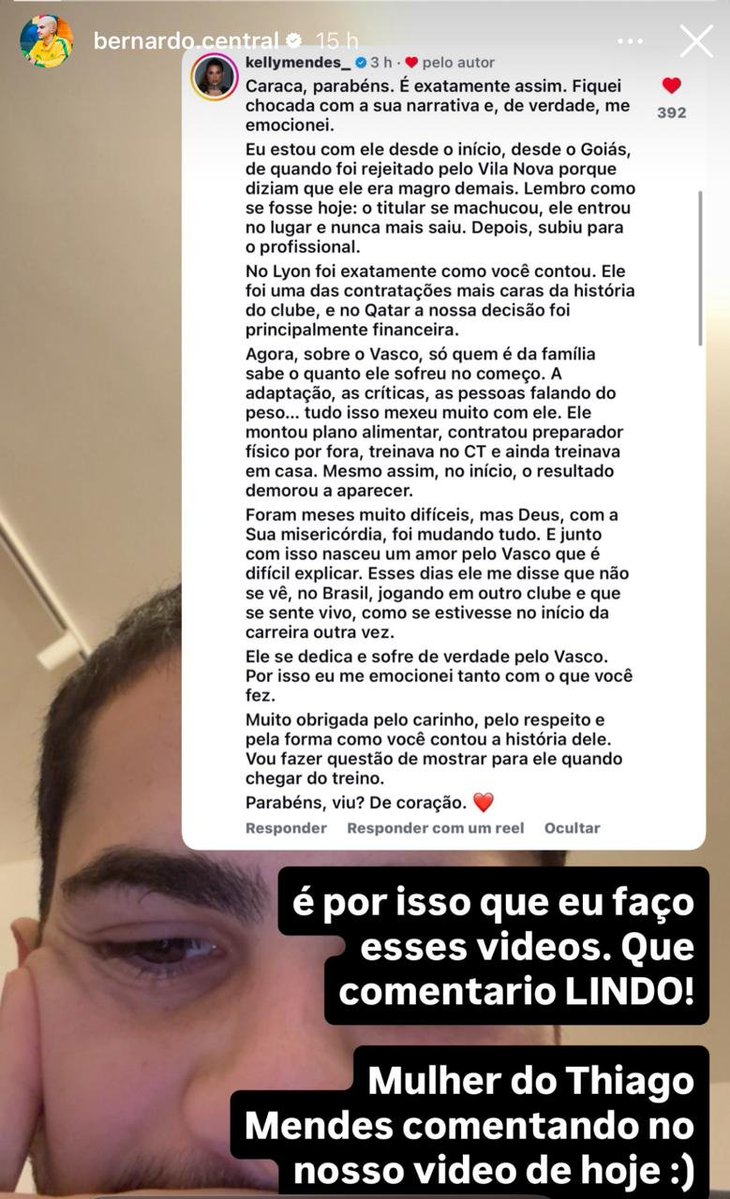 midiavascaina's tweet photo. Relato da esposa de Thiago Mendes sobre o inicio do volante na carreira e seu inicio no Vasco.

Kelly Mendes falou ainda da relação de Thiago com o Vasco.

Nosso CAPITÃO. https://t.co/tjlhBTEMHA