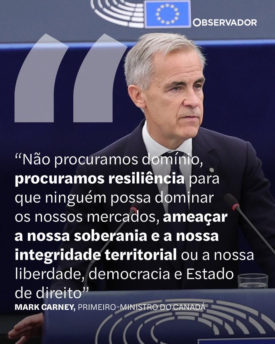observadorpt's tweet photo. O primeiro-ministro canadiano, Mark Carney, dá as "boas vindas" à ambição de o Canadá se tornar o primeiro "membro associado" da União Europeia. O convite foi feito, esta quarta-feira, por Ursula von der Leyen, mas os conteúdos desta aliança ainda vão ser “negociados em conjunto”.

Acompanhe o liveblog através do link nos comentários

(📸 EPA)

#MarkCarney #UniãoEuropeia #Canadá #Europa
