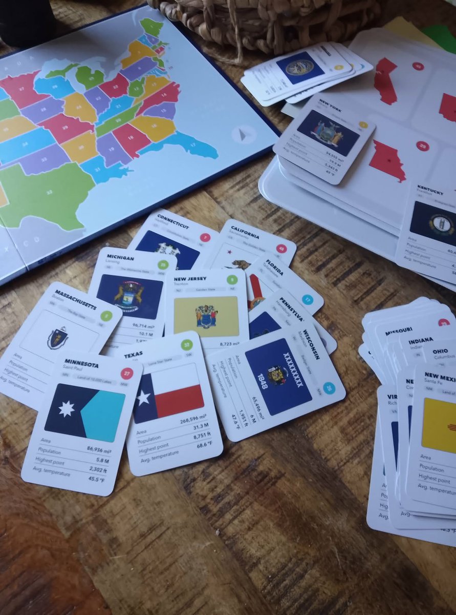 Ly41640Lyn's tweet photo. Unsurprisingly Jim, the fact finder, was the first to look up the rules of the game. Wrong for thinking I would win on the State facts displayed on the cards. However, win hands down when I introduce the 'which population has the highest percentage of https://t.co/JDVTrkcey9 WS's https://t.co/QbHLckp6aW