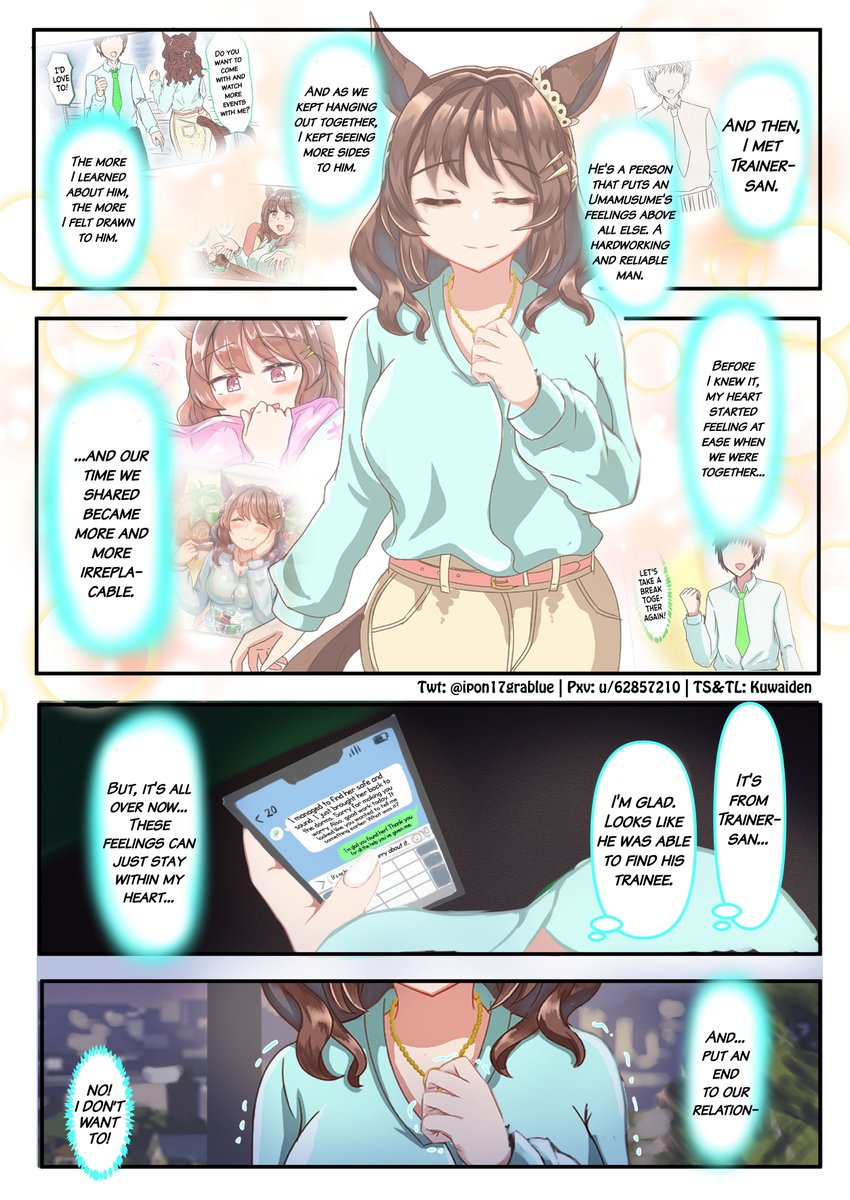 Kuwaiden's tweet photo. After the Grand Concert, Light Hello was... (Part 2) by @ipon17grablue 

That's our overworked, alcoholic, corporate girlboss queen!!

#ウマ娘 #Umamusume 
#ウマ娘英訳 #UmaTranslations https://t.co/Oir6f83as8