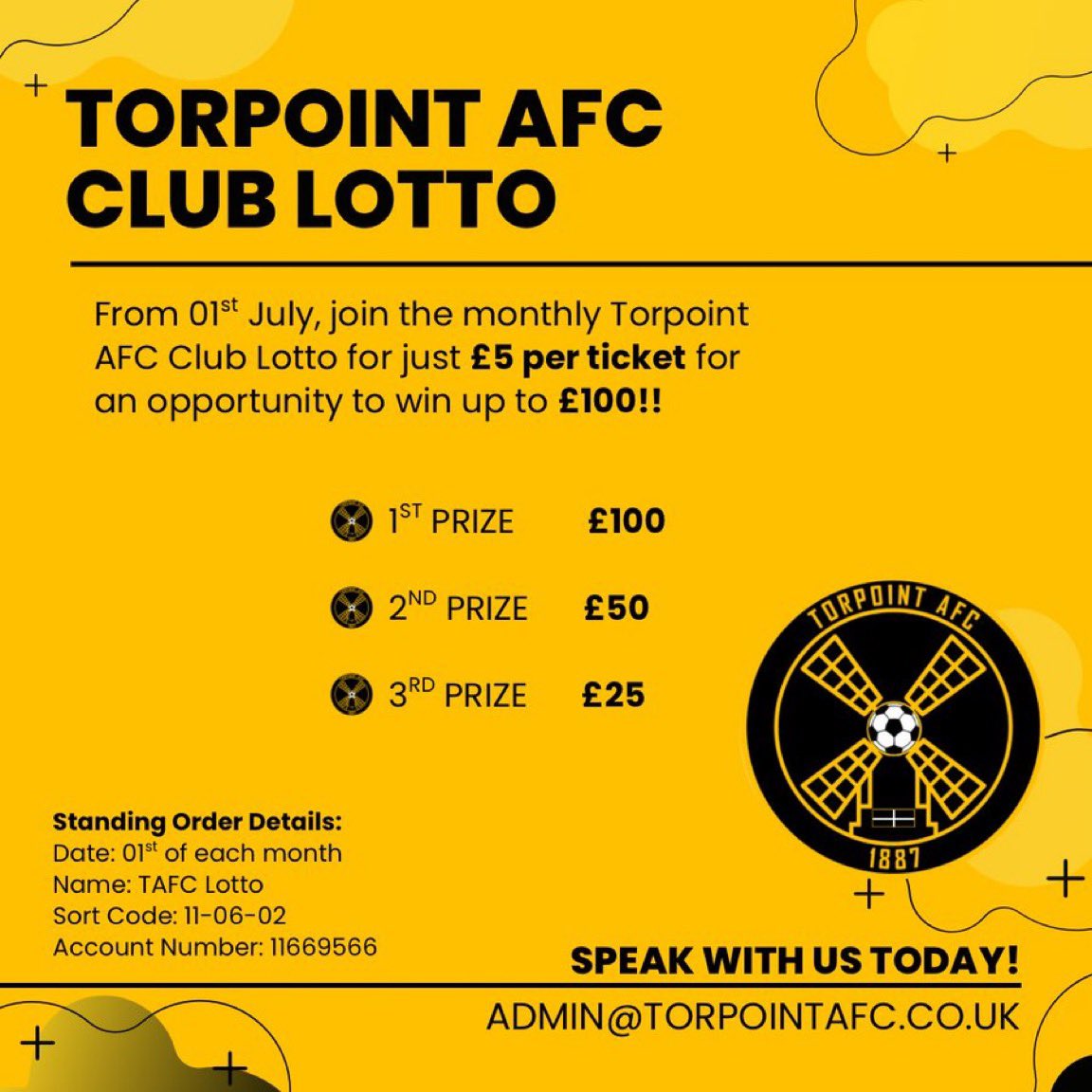 torpointafc's tweet photo. 🎟️ | 𝐓𝐨𝐫𝐩𝐨𝐢𝐧𝐭 𝐀𝐅𝐂 𝐂𝐥𝐮𝐛 𝐋𝐨𝐭𝐭𝐨 

You won’t win if you don’t have a ticket!!

Make sure you get signed up today to be in Octobers Draw!!!! https://t.co/w0DJ7loYuY