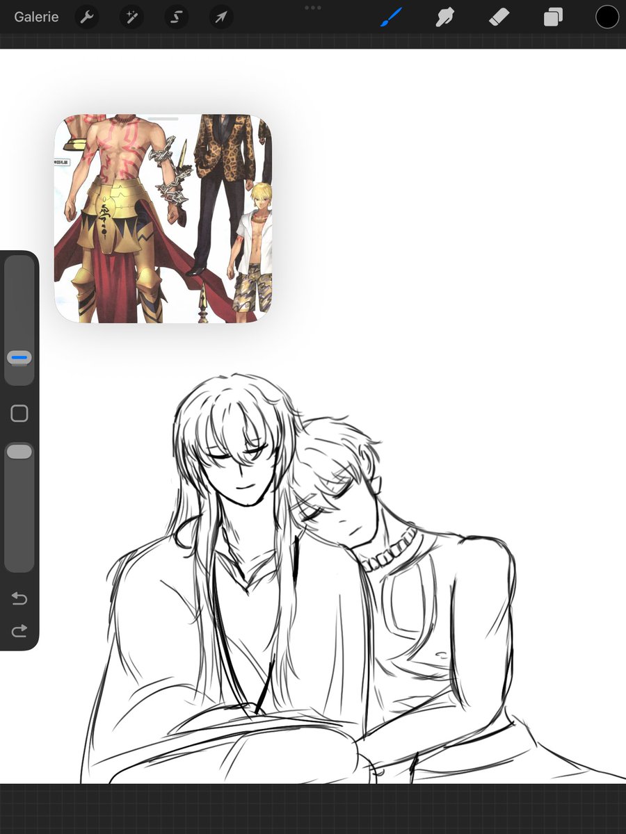 Blake_Johnson66's tweet photo. I cry #gilgamesh #enkidu #fgo #drawingㅤㅤ #procreate https://t.co/5jADs5AJaJ