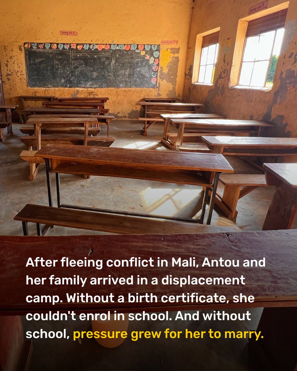 RightToPlay_UK's tweet photo. There's a moment in every classroom when a child stops waiting to be called on and finds the confidence to raise their hand.

For 12-year-old Antou, the odds were against it. But it happened. https://t.co/nigcG8sV1i
