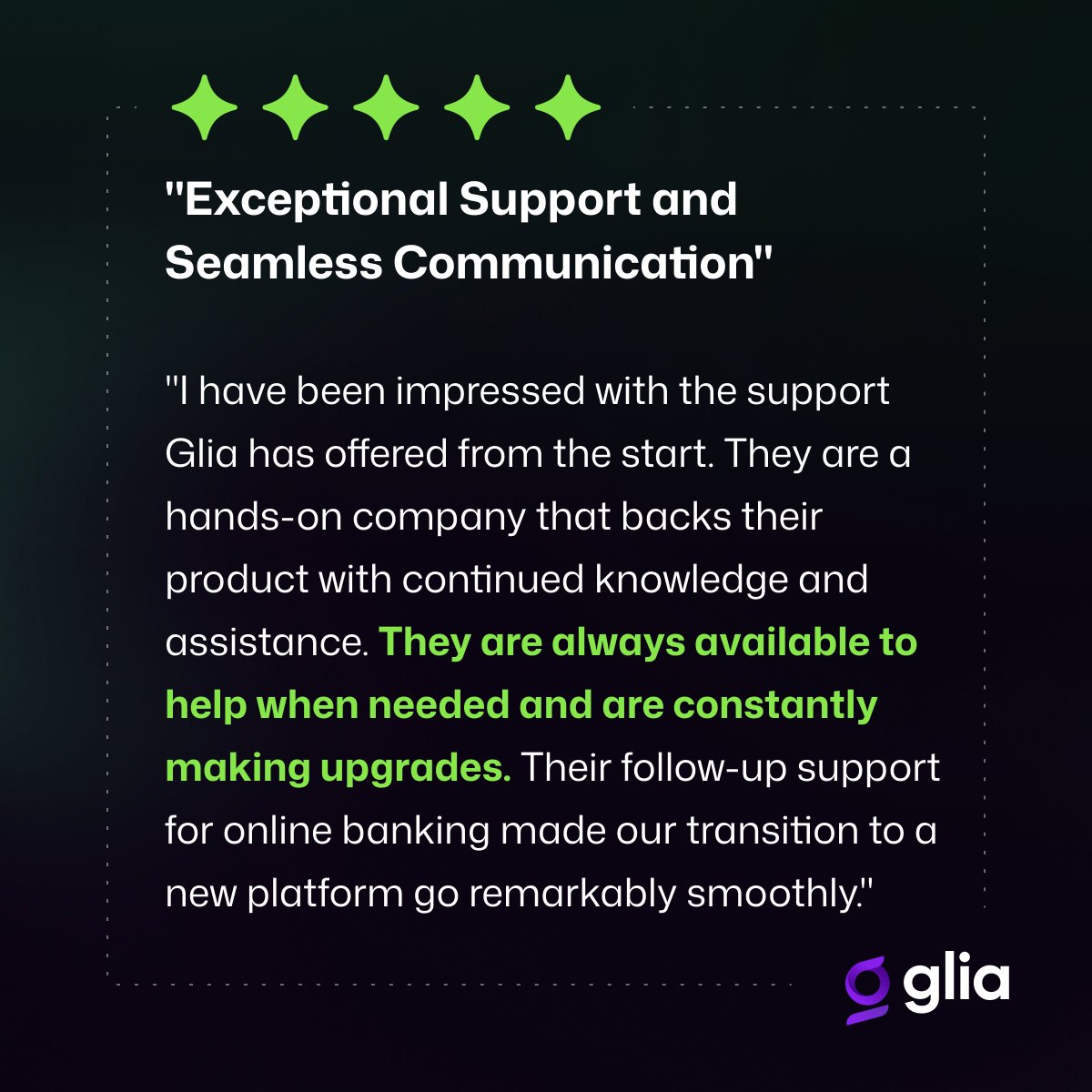 GliaInc's tweet photo. We don't just build the product—we back it up every step of the way. Read our latest 5-star review on G2 👇

⭐️⭐️⭐️⭐️⭐️ https://t.co/1YnPuvYBk6 https://t.co/rCPJXSLV1M