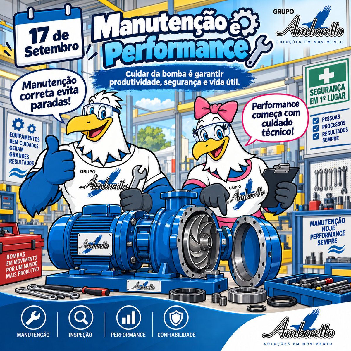 DouglasMoretto's tweet photo. Manutenção e performance

🔧 Thiaguinho e Belinha estão na oficina! Ruídos, vibrações e vazamentos merecem atenção. Inspeção e manutenção planejadas ajudam a cuidar das bombas. Toda intervenção deve seguir os procedimentos de segurança.

#GrupoAmboretto #ManutencaoIndustrial https://t.co/671Ymn5Jcz