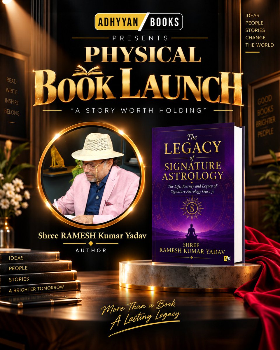 Raameshrahee's tweet photo. THE WAIT IS OVER — “THE LEGACY OF SIGNATURE ASTROLOGY” ! 
A journey shaped by vision, wisdom, and Signature Astrology — one that continues to inspire generations.
Introducing “.
#BookLaunch #TheLegacyOfSignatureAstrology #SignatureAstrology #ShreeRameshKumarYadav #AdhyayanBooks https://t.co/Agjrb8InmF