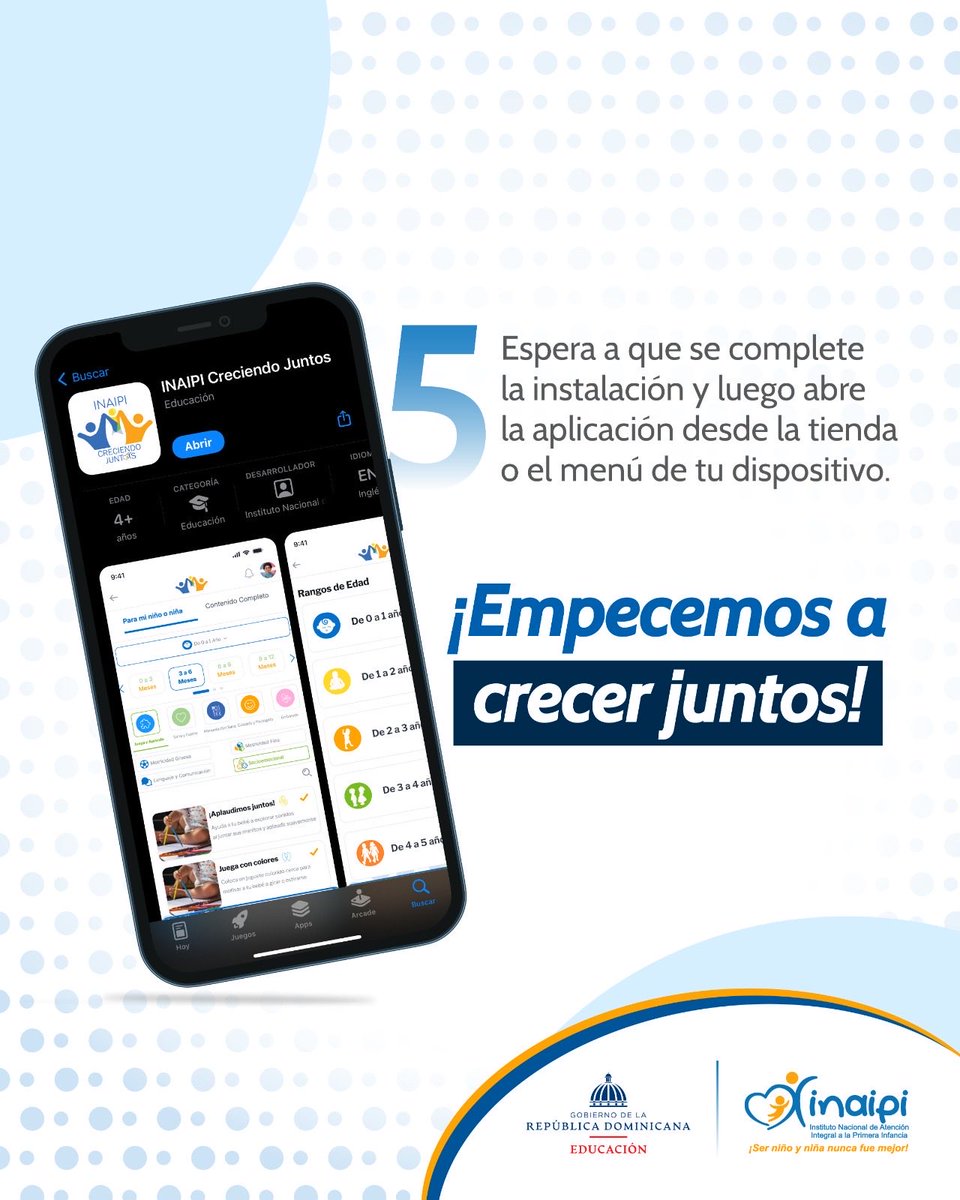 INAIPIRD's tweet photo. Descargar la app es fácil. En este carrusel te mostramos, paso a paso, cómo hacerlo para que puedas comenzar a explorar sus contenidos, actividades y orientaciones para acompañar el desarrollo de tus niños y niñas.

👉 Desliza y sigue los pasos.

#INAIPIRD #AppInaipi https://t.co/dRhOmod4u7