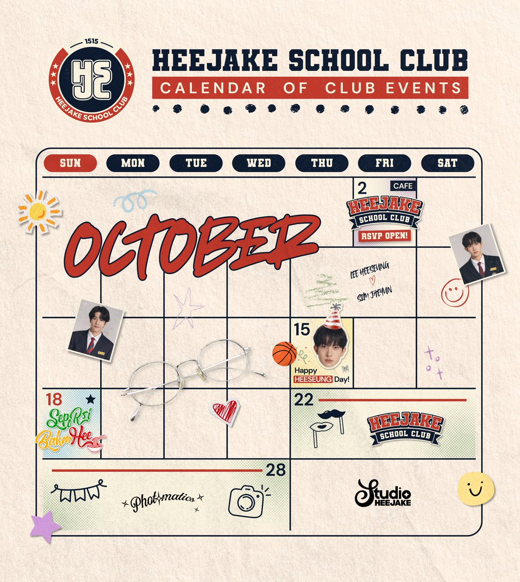 studioheejake's tweet photo. Our 𝗘𝘃𝗲𝗻𝘁 𝗖𝗮𝗹𝗲𝗻𝗱𝗮𝗿 is here! 📢

Take a look at what’s coming up and don’t miss out on all the fun at 𝗛𝗘𝗘𝗝𝗔𝗞𝗘 𝗦𝗖𝗛𝗢𝗢𝗟 𝗖𝗟𝗨𝗕 🏀🎻

#HeejakeSchoolClub #씅젴 #라면즈 https://t.co/WNBczUTQdo