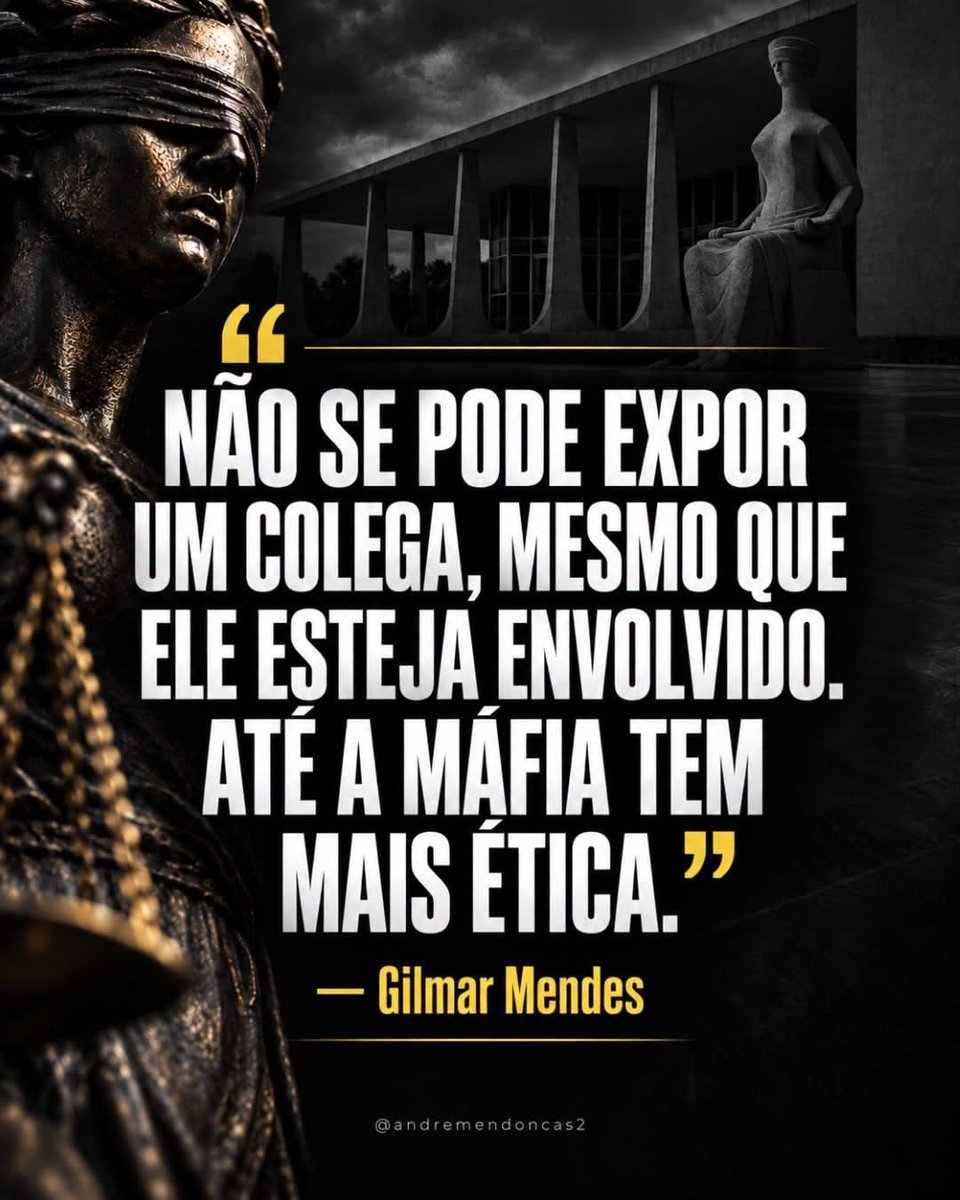 SilvaEdu66's tweet photo. @Andre17121979 Esse país não tem  justiça verdadeira, Somos dominados pela Máfia do @STF_oficial futebol clube que não larga a mão dos seus amigos ladrões, Gilmar faz escola. https://t.co/jh1iTWd0pw