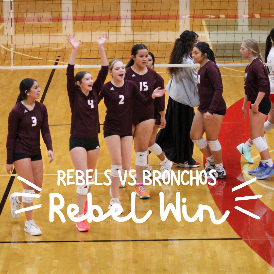 MidlandLFHS's tweet photo. Tuesday night, our Lady Rebels Volleyball beat the Odessa Bronchos in 2 sets! Way to go Rebels!🏐🤠 @RebVolleyball 

#leefreshmanhighschool #volleyball #rebelwin #rebelpride #midlandisd https://t.co/F2oWtknDlf