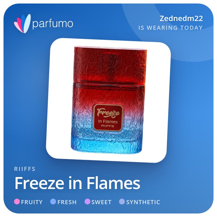 PflugerMan64's tweet photo. I'm wearing Riiffs Freeze in Flames today.  #ScentOfTheDay https://t.co/S990uBNt36