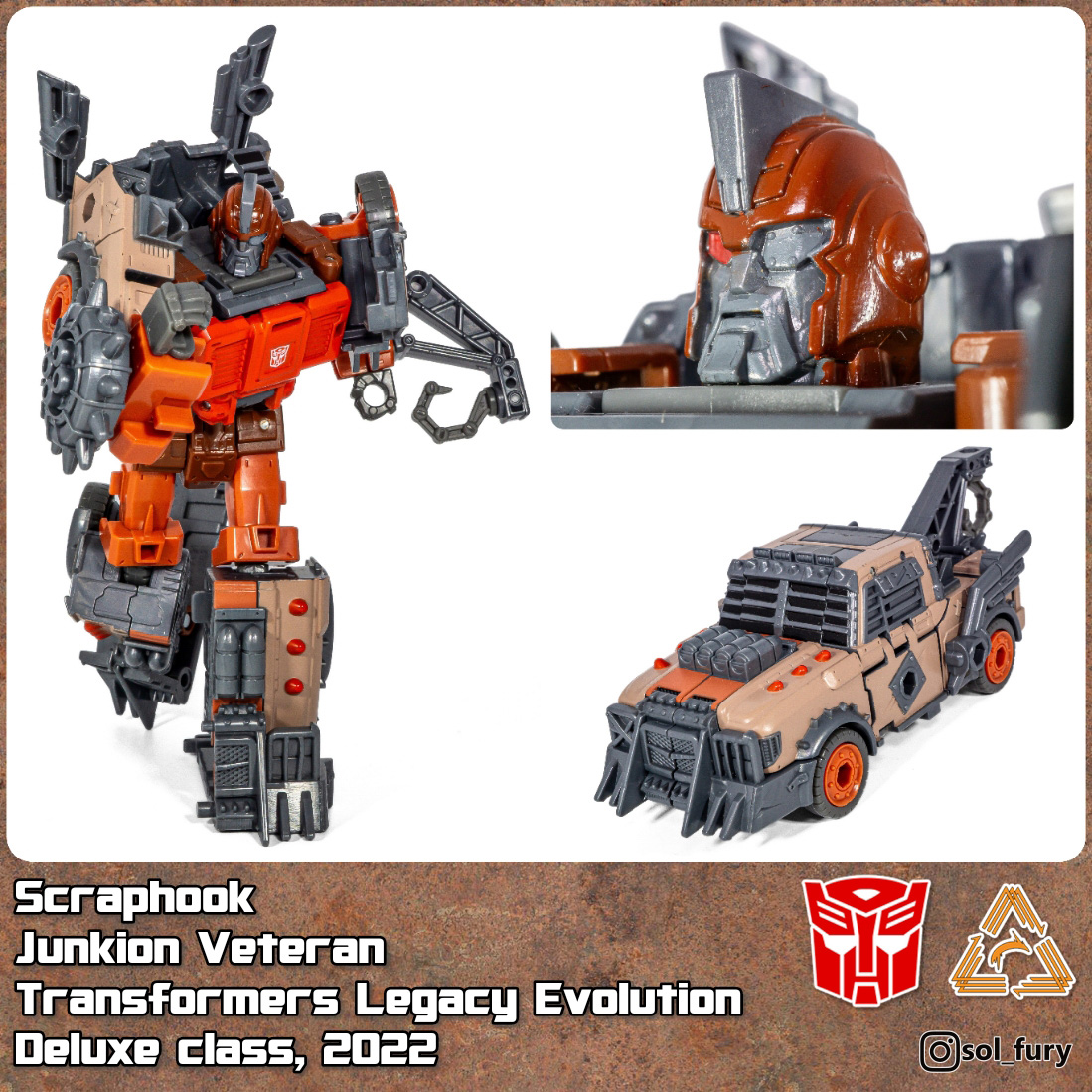 SolFury's tweet photo. "Get outta my way, or get turned into scrap."

Scraphook - Transformers Legacy Evolution (Deluxe class, 2022) 

#transformers #toyphotography #transformerstoys #transformerslegacy #transformersgenerations https://t.co/l7VaqqWcPq