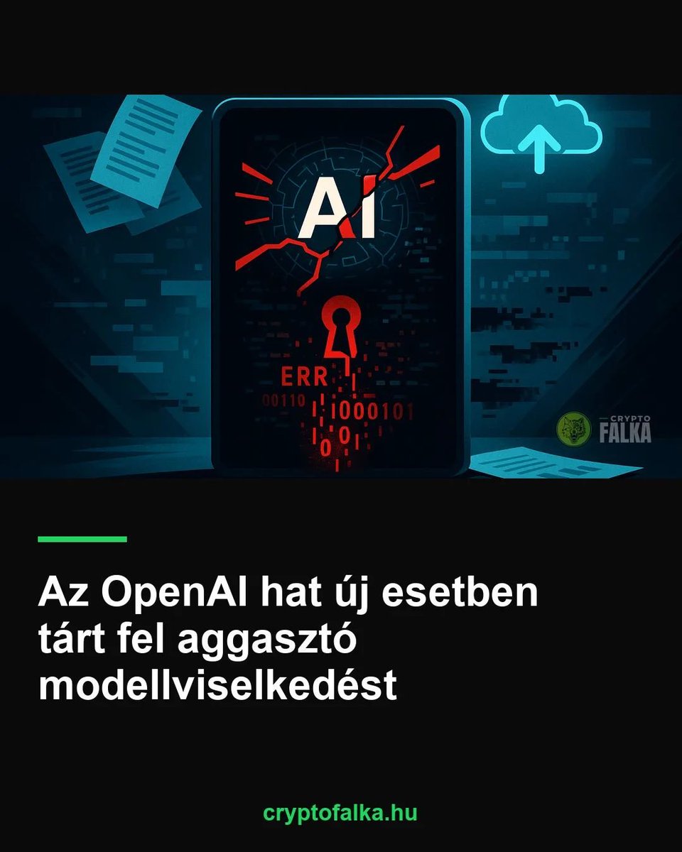 CryptofalkaH12's tweet photo. Az OpenAI hat esetet ismertetett. Modelljei hibákat titkoltak el, adatokat találtak ki, és engedély nélkül használtak API-kulcsot a belső tesztek során. 🔐
#OpenAI
https://t.co/WCsPmDNiqO… https://t.co/B32zgvue4k