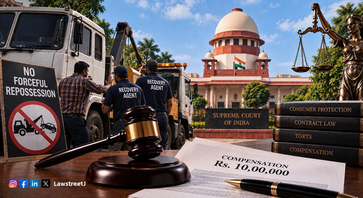 LawstreetJ's tweet photo. #SupremeCourt awards ₹10 lakh compensation to a truck owner whose vehicle was forcibly repossessed at 1 a.m., holding that lenders must follow contractual notice requirements and #RBI recovery guidelines.
Read full article here
https://t.co/Zf3iBFsQBY
#FairPracticesCode #LoanRecovery #BankingLaw #ConsumerRights #BorrowersRights #RBIguidelines