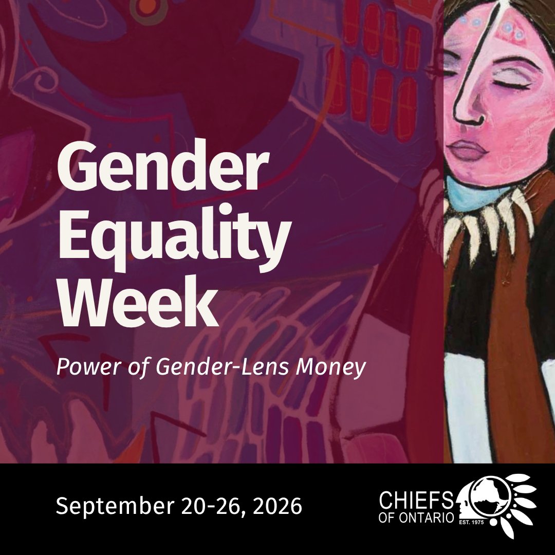ChiefsofOntario's tweet photo. This Gender Equality Week, we recognize that gender equality means ensuring that all women have security in their homes and economic lives; rights that were not always legally protected for women living on reserve.

#GenderEqualityWeek #GenderEquality https://t.co/2cb9zbKiAS