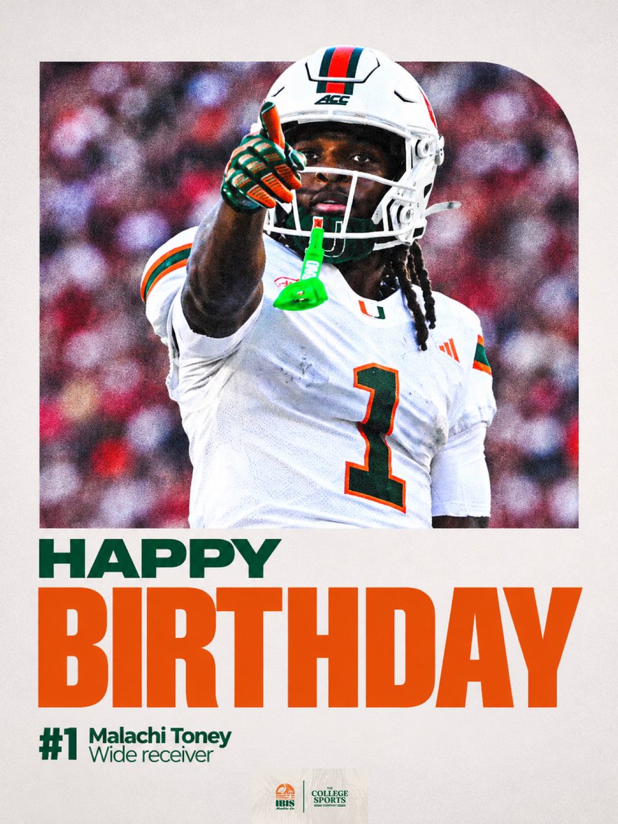 IbisMediaCo's tweet photo. Join us in wishing wide receiver @MALACHITONEY2 a very happy 19th birthday! 🥳🙌

Happy Birthday, Malachi! 🎉 https://t.co/4aTZ3fR0xE