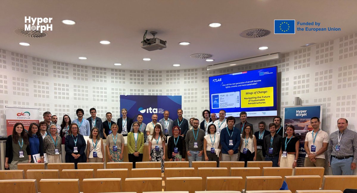 PEDALconsulting's tweet photo. 34,250 new #aircraft are expected by 2044. Can #AerospaceInnovation make them lighter, cleaner &amp; more sustainable? 

The #ATLASCluster workshop in Zaragoza explored how new materials, AI, digital tools, testing &amp; certification can move research closer to real aircraft. https://t.co/Kwu5OuwWSC