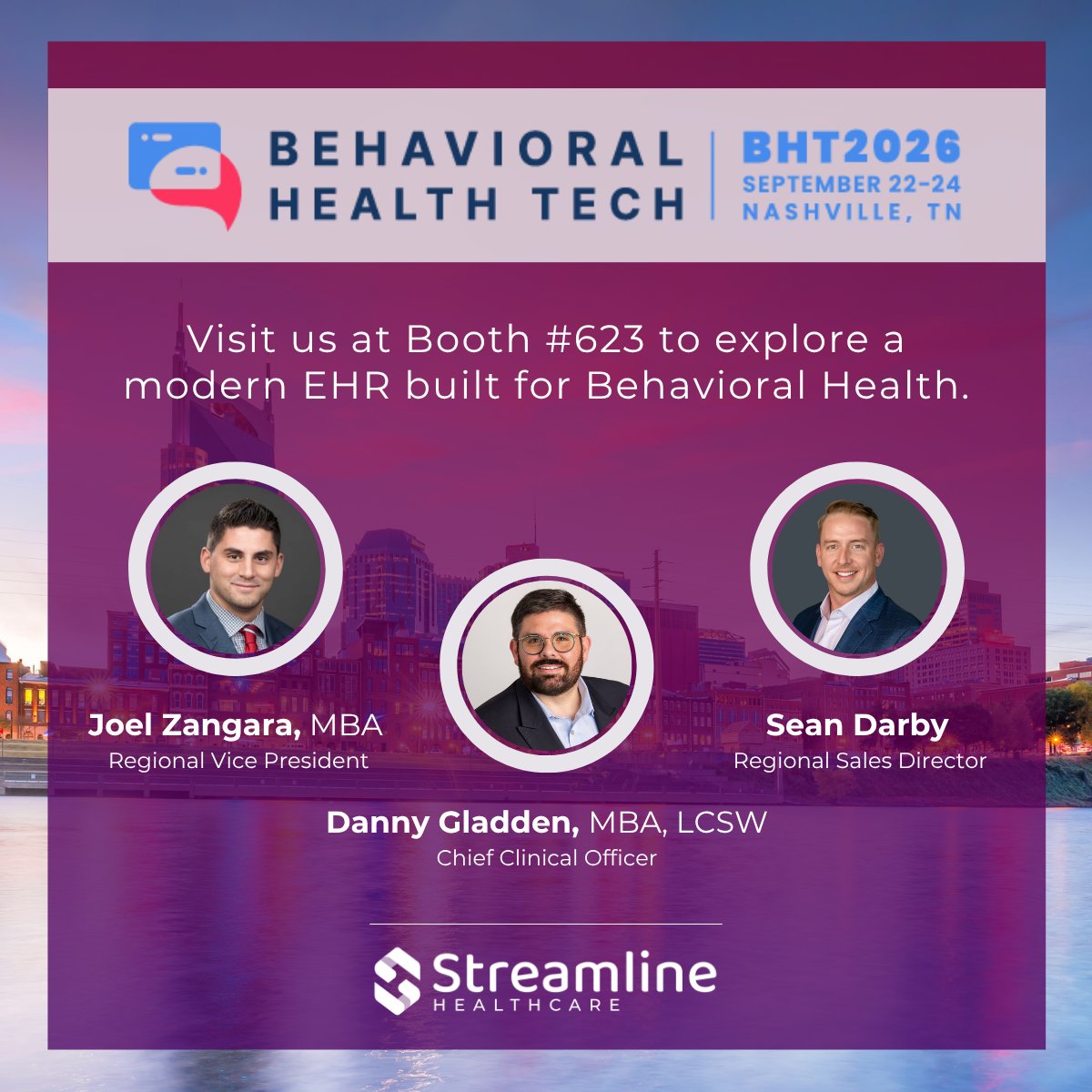 StreamlineHCSol's tweet photo. 📍Headed to #BHT2026 in Nashville, Sept. 22-24? Stop by and meet the Streamline team to learn how SmartCare™ helps behavioral health providers streamline care, operations, and outcomes. 🤝 
 
#BehavioralHealthTech #BHT2026 #Connect #BehavioralHealth #SmartCareEHR https://t.co/pQOCMvrZQM