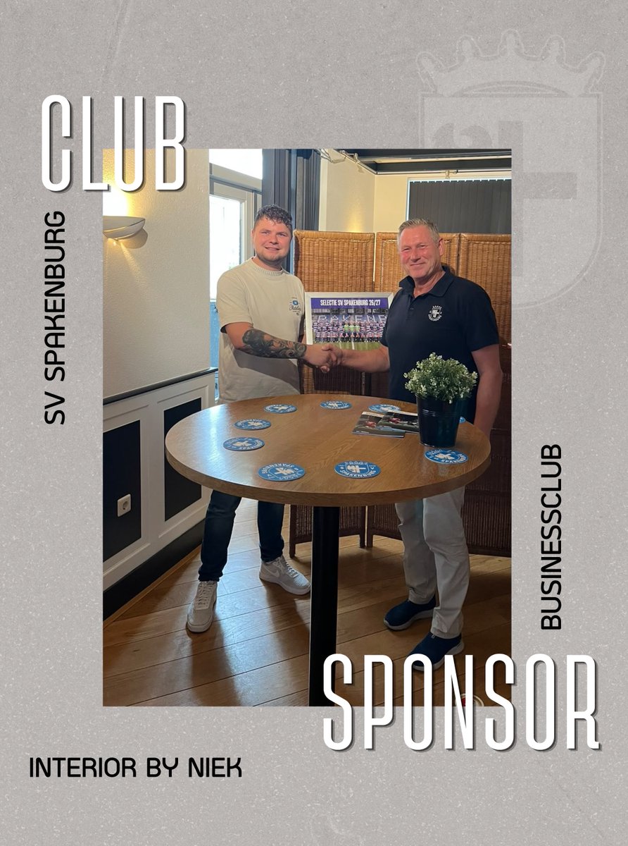 SV_Spakenburg's tweet photo. 𝘽𝙐𝙎𝙄𝙉𝙀𝙎𝙎𝘾𝙇𝙐𝘽

De sponsorcommissie van SV Spakenburg heeft met Interior by Niek een nieuwe clubsponsor! 

Van harte welkom en bedankt voor de steun en het vertrouwen. 

Meer info: https://t.co/yVgkpSpFwi https://t.co/E3oeEn20Eh