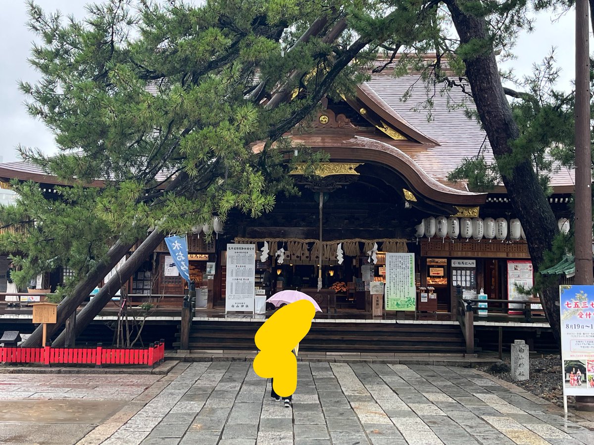 yt01230835's tweet photo. 2026.9.9
新潟市中央区　白山神社⛩️

月参りに伺いました。
七五三まいりの幕が飾られていました〜そんな時期が近づいてきましたね！
手水舎のお花も秋っぽくなってました🏵️

御朱印は3種いただきました。 https://t.co/vyWG2B0GzD