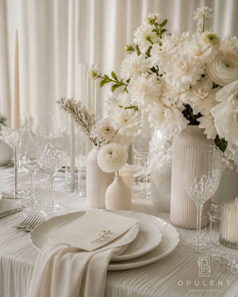 Opulent_Wedding's tweet photo. True elegance doesn’t need to shout. We explore monochromatic depth by layering ivory and bone textures to create a rich, tactile atmosphere. 🤍

Refined. Timeless. Yours.
https://t.co/cTOU3Mac8S

#SilentLuxury #WeddingDesign #LuxuryWeddings #OpulentWeddings https://t.co/ueacJ6mA6V
