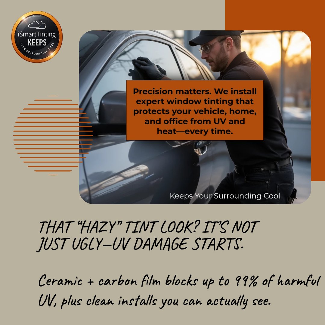 iSmartTinting's tweet photo. Protect your skin and interior finishes from UV damage.
Ceramic + carbon tint blocks up to 99% of harmful UV rays over time.
๐ https://t.co/K0Zjnv3BqJ
#WindowTinting #UVProtection #CeramicTint #iSmartTinting https://t.co/RbljY1CoVL
