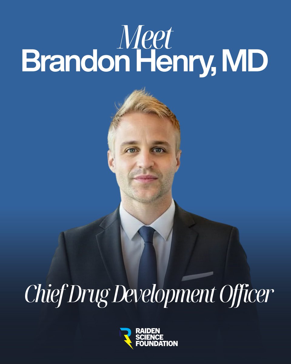 RaidenScience's tweet photo. We’re excited to welcome Dr. Brandon Henry as Chief Drug Development Officer of the Raiden Science Foundation.

Dr. Henry is helping lead our next stage of UBA5 gene therapy development. We’re incredibly lucky to have him on this journey. https://t.co/nUFKfYTRdh