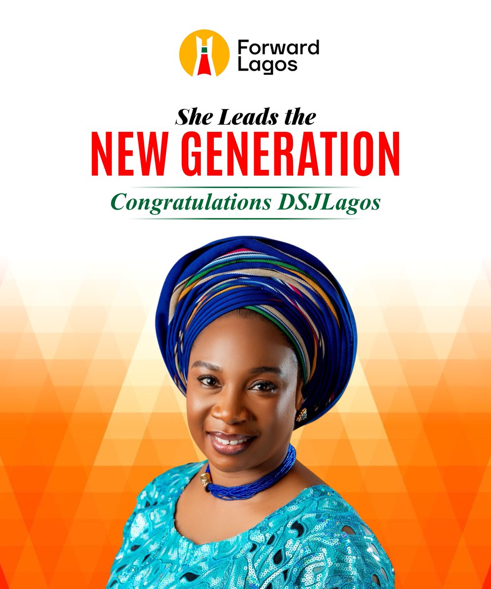 _ForwardLagos's tweet photo. Forward Lagos congratulates Princess Damilola Sonayon James (DSJ) on her appointment as Director of the New Generation Directorate of the PBAT–KOH Campaign Council.

The Young Lagosians are with you on this journey and Victory is sure.

#ForwardLagos
#KOHDSJ2027 https://t.co/L58WCXwq6Z