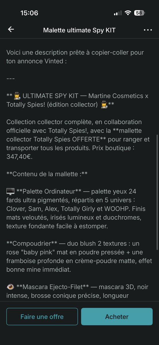 adesaori's tweet photo. 🤡🤡 Avec la description faite par IA 
Franchement certaines personnes n’ont aucun respect…
#martinecosmetics #totallyspies https://t.co/2O4KEBck8Q